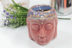 Quemador aceite Buda Cara - Rosa y Azul