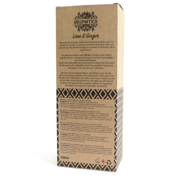 Difusor de Varillas con Aceites Esenciales - Lima y Jengibre