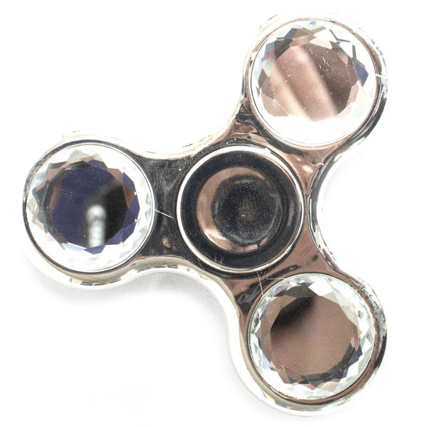 Spinner antiestrés de metal - Plata con Cristal