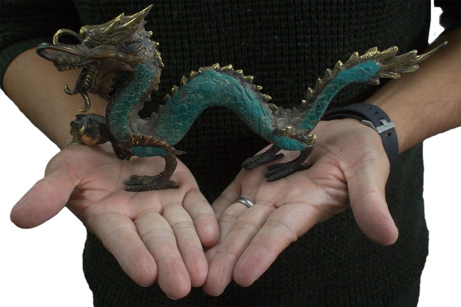 Fengshui - Dragón Med con Bola - 27cm