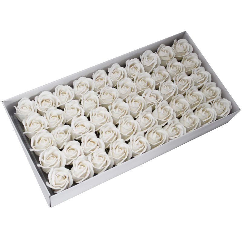 Flores manualidades deco mediana - Blanca