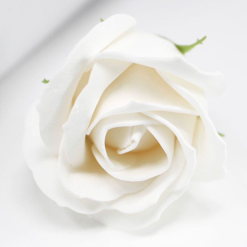 Flores manualidades deco mediana - Blanca