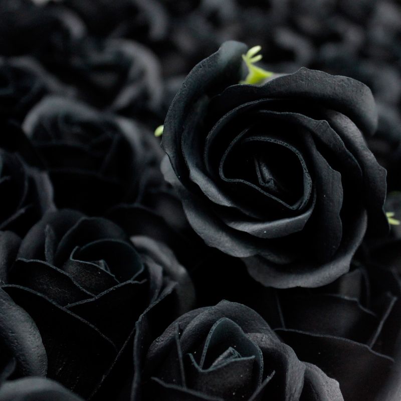 Flores manualidades deco mediana - negra