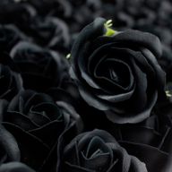 Flores manualidades deco mediana - negra