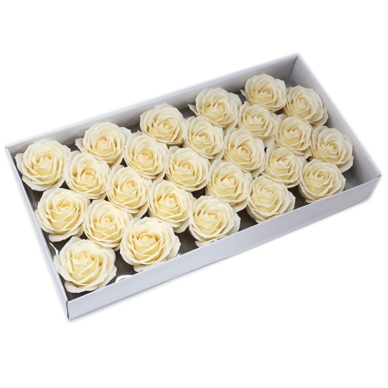 Flores manualidades deco grande - marfil