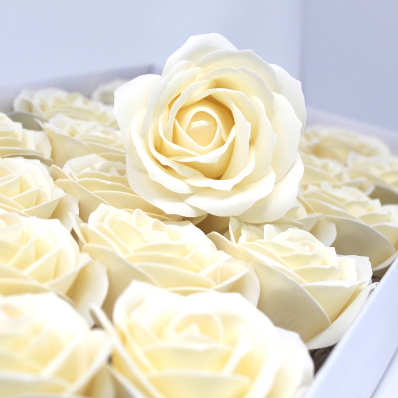 Flores manualidades deco grande - marfil