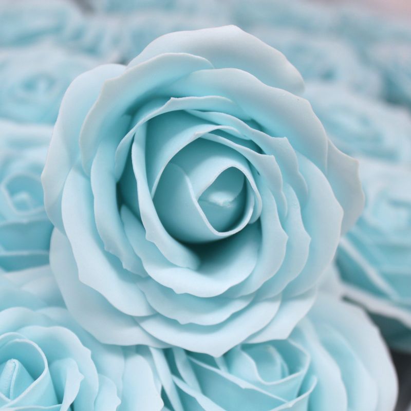 Flores manualidades deco grande - celeste bebé