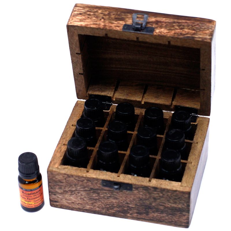Caja de Aromaterapia de Madera (capacidad para 12)