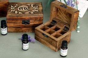 Caja de Aromaterapia de Madera (capacidad para 12)