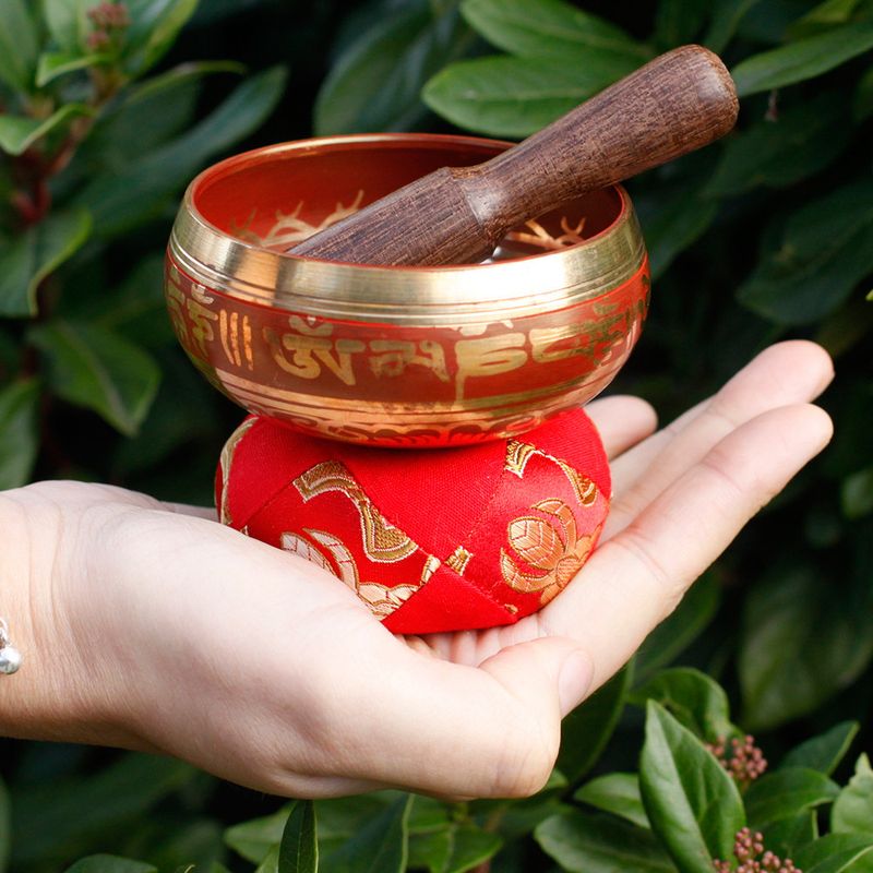 Mini Cuencos tibetanos Set de Regalo - Rojo