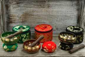 Mini Cuencos tibetanos Set de Regalo - Rojo