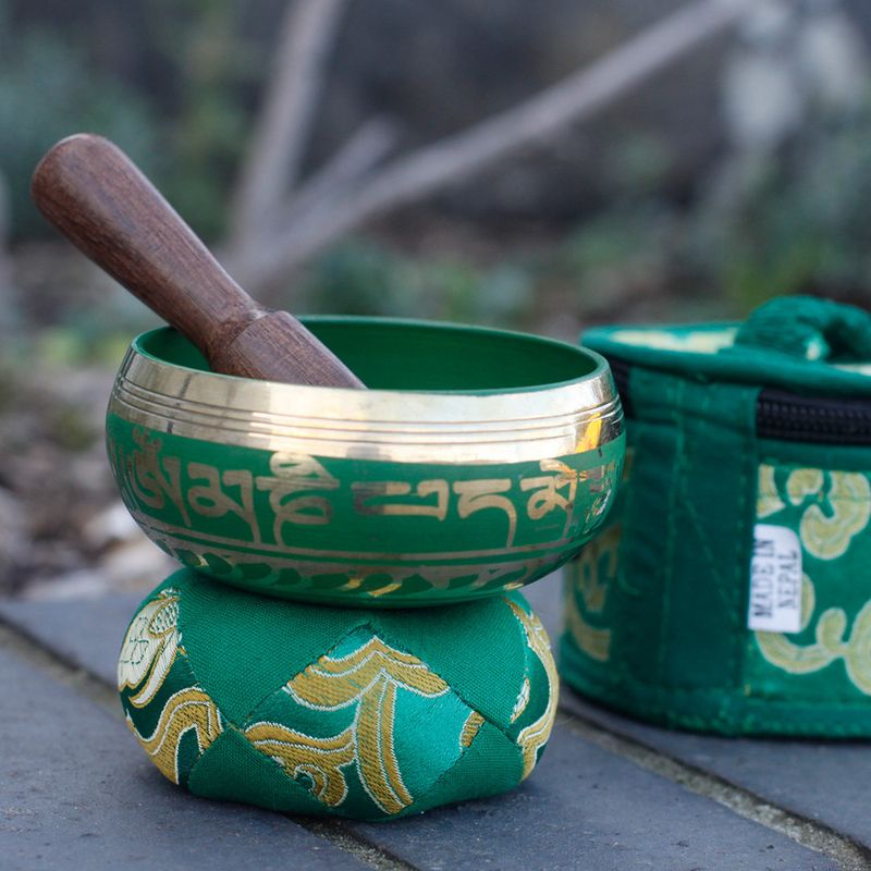 Mini Cuencos tibetanos Set de Regalo - Verde
