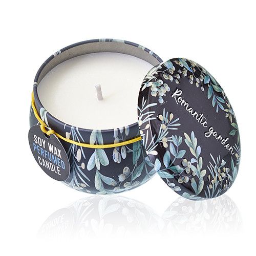 Velas artisticas de Hojalata - Jardín Romántico - Té y Rosa
