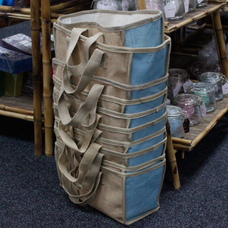 Cesta grande de yute - 33x18x20cm - Gris