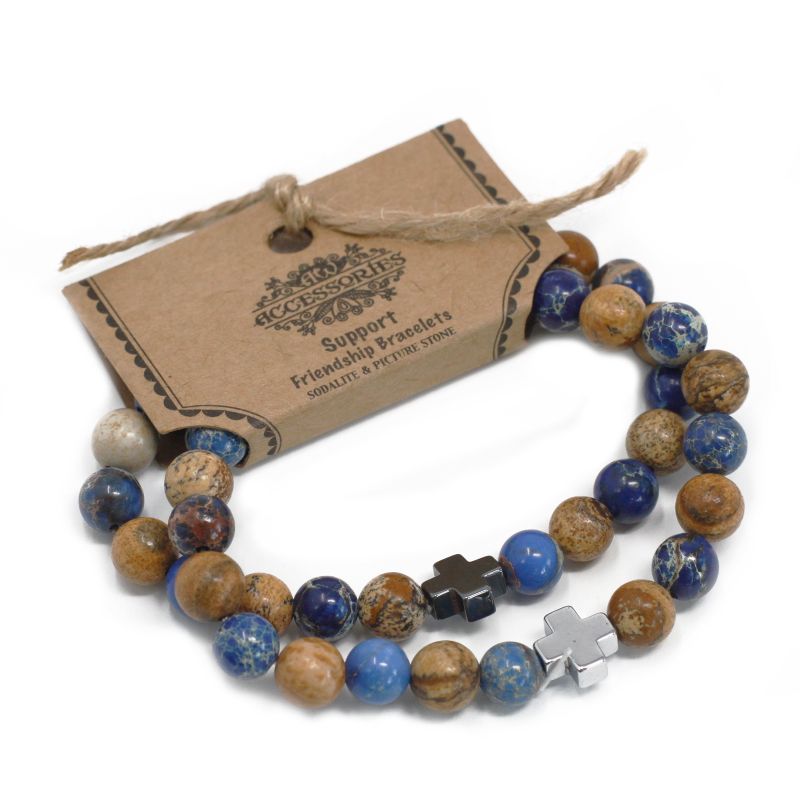 2 Pulseras con Piedras Preciosas-Support-Piedras Preciosas Del Arco Iris