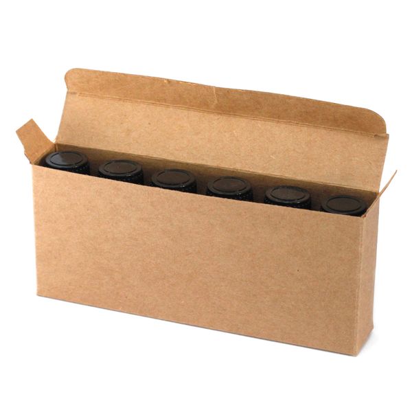 Caja Para 6 10ml Botellas Aceite Esencial - Marrón