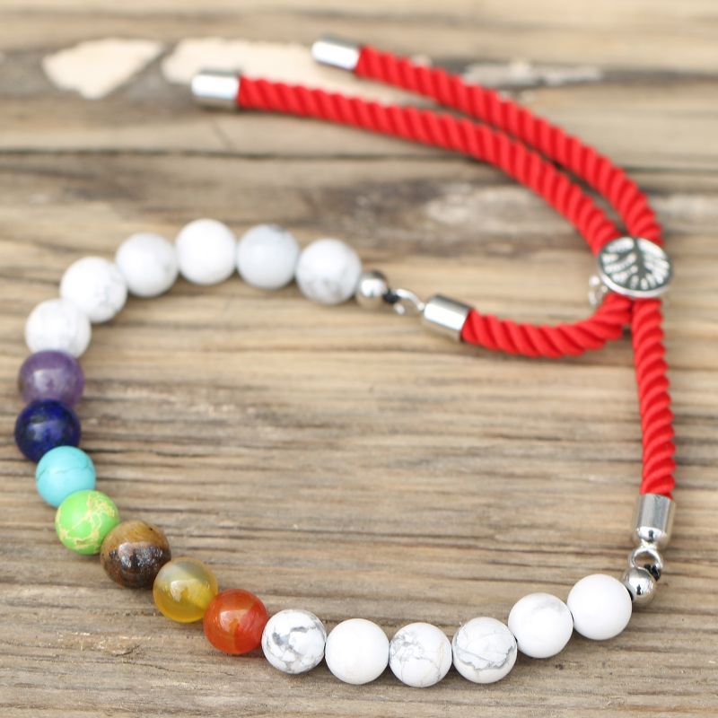 Pulsera de piedras preciosas- White Howlite Chakra