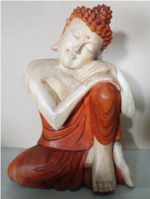 Estatua de Buda Tallada a Mano- 30cm Pensando