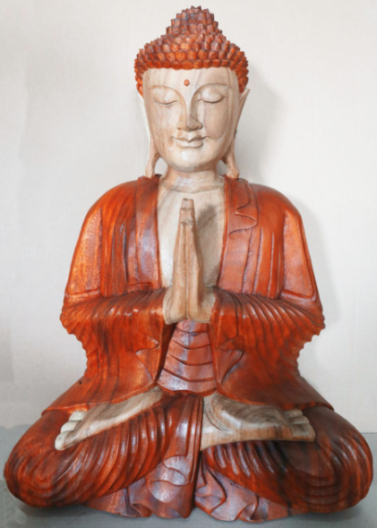 Estatua de Buda Tallada a Mano- 30cm Bienvenido