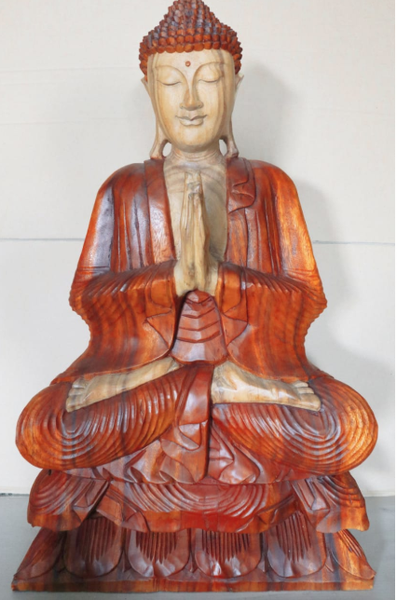 Estatua de Buda Tallada a Mano- 80cm Bienvenido