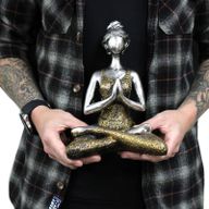 Yoga Lady Figura -  Silver & Gold 24cm
