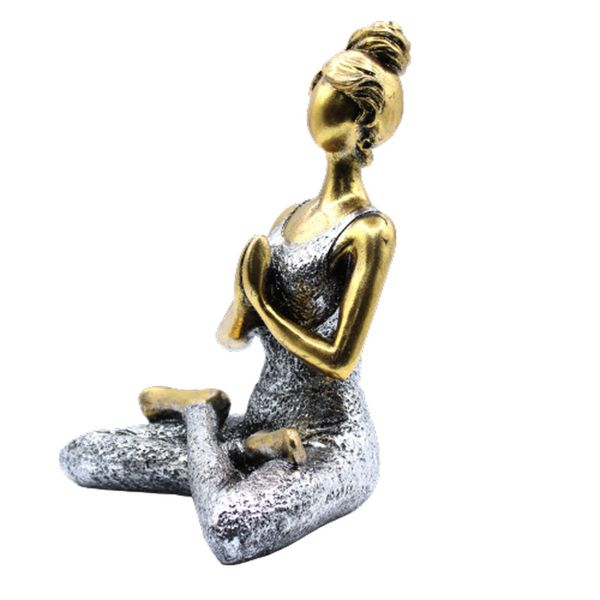 Yoga Lady Figura -  Bronze & Silver 24cm