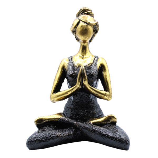 Yoga Lady Figura -  Bronze & Black 24cm