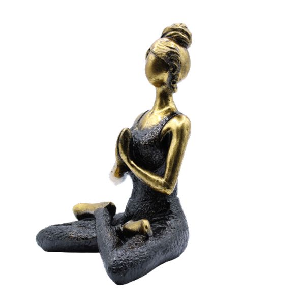 Yoga Lady Figura -  Bronze & Black 24cm