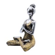 Yoga Lady Figura -  Silver & Gold 24cm