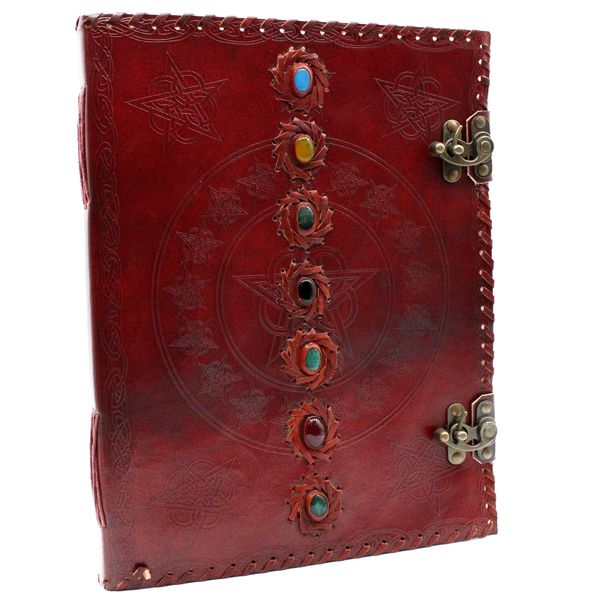 Libro Grande de Cuero de los 7 Chakras