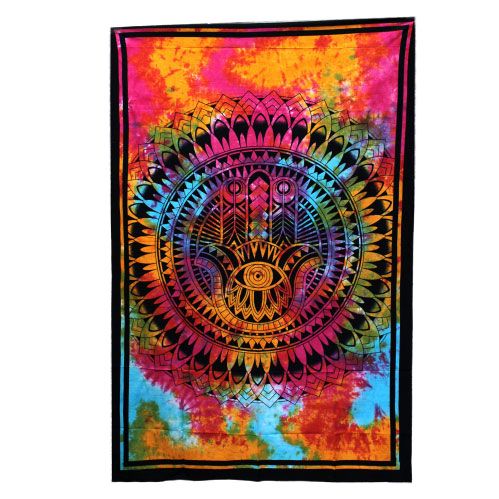 Colcha Individual de Algodón + Tapiz -  Hamsa