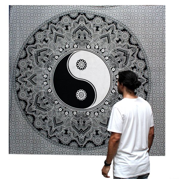 B&N Colcha Dolble Algodón + Pared - Ying yang