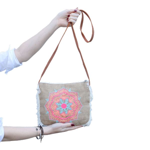 Bolsos de Yute-Bordado de Verano