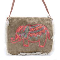 Bolsos de Yute-Bordado Elefante