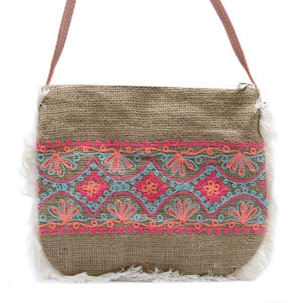 Bolsos de Yute-Bordado de Verano