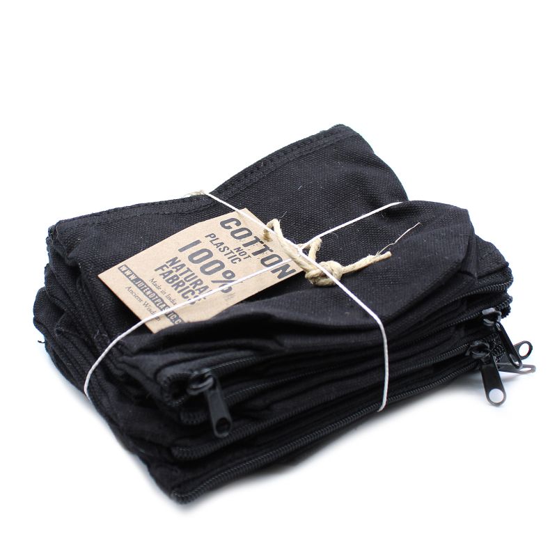 Neceser de algodón negro 10 oz - Mini neceser