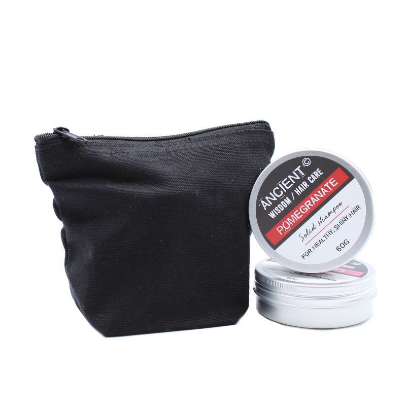 Neceser de algodón negro 10 oz - Mini neceser