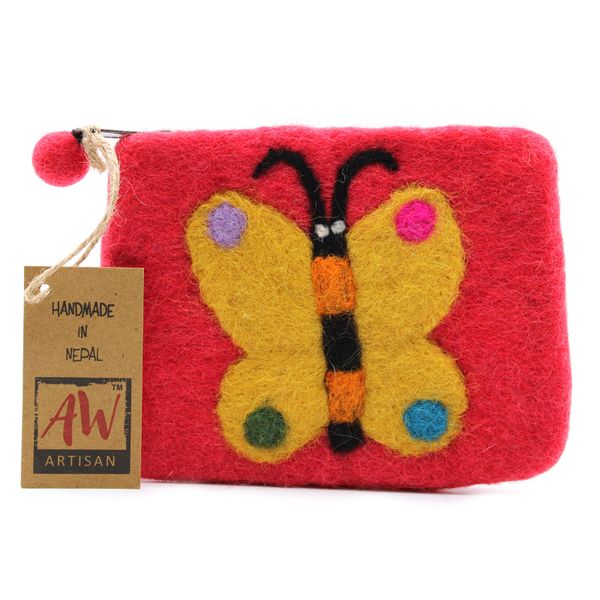 Monedero de Fieltro Natural (surt) - Mariposa Grande