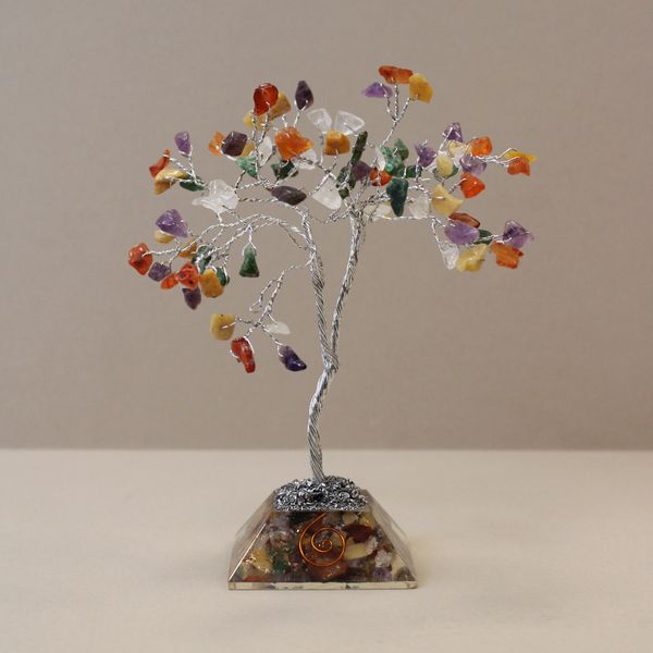 Árbol de Gemas con base de Organita - 80 piedras - Multi