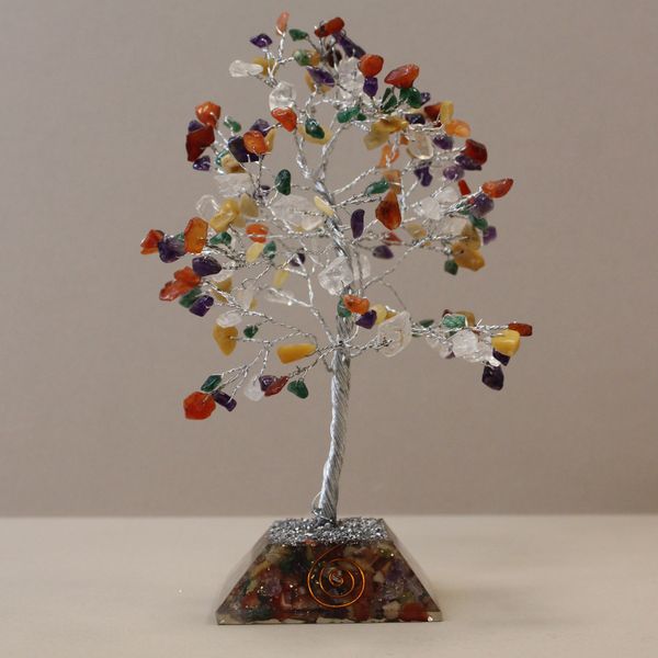 Árbol de Gemas con base de Organita - 160 piedras - Multi