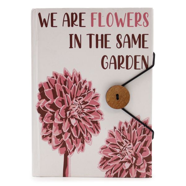 Libreta pequeña con correa - Somos Flores del mismo jardín