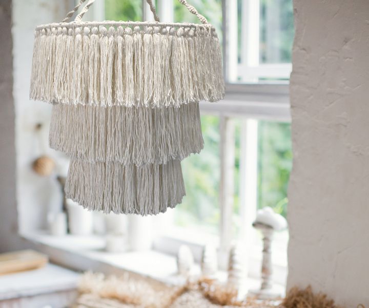 Lámpara de macramé suave - Natural