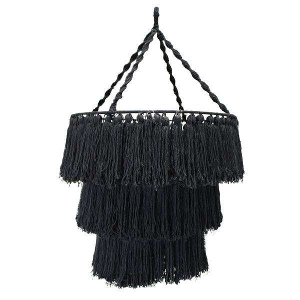 Lámpara de macramé suave - Negro