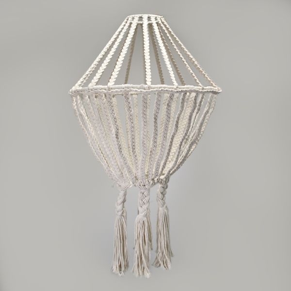 Lámpara colgante grande de macramé - Natural