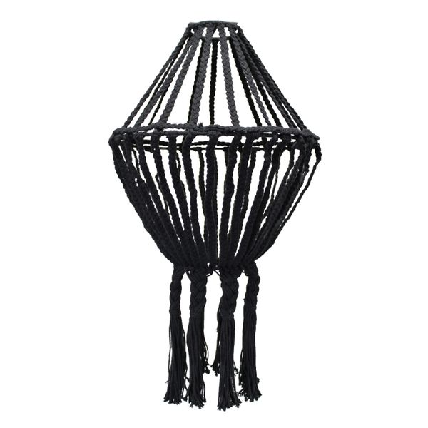 Lámpara colgante grande de macramé - Negro
