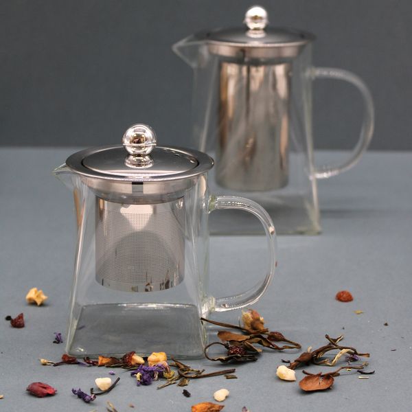 Tetera de vidrio con infusor - Forma Torre - 350ml