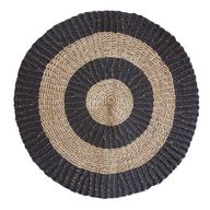 Alfombra Redonda Seagrass Negro & Marrón  - Círculos - 1m