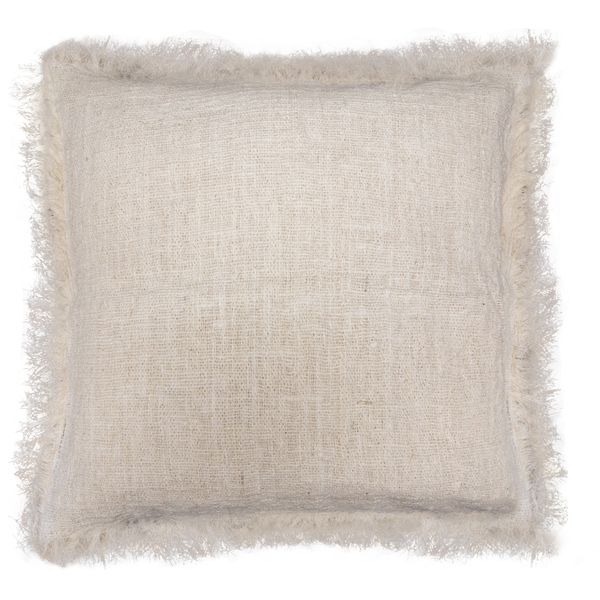 Funda de Cojín de Lino 45x45cm con Flecos