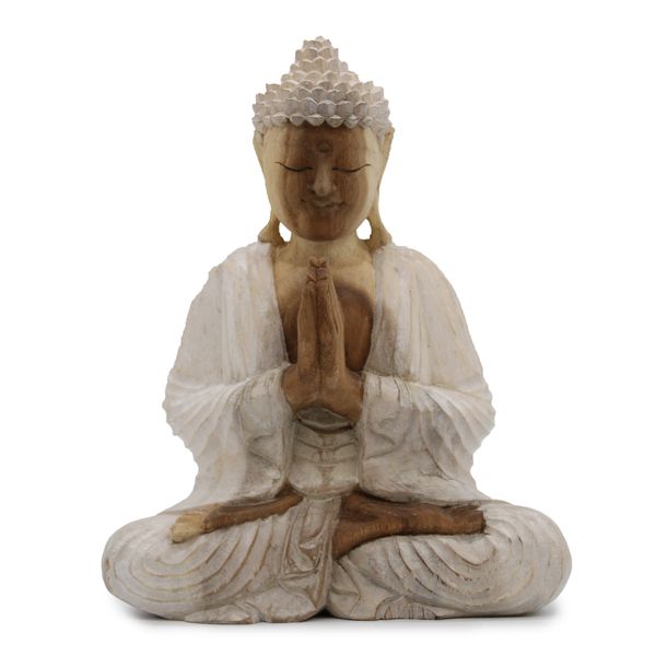 Estatua de Buda blanqueada - 30 cm Bienvenido