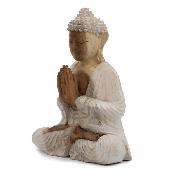 Estatua de Buda blanqueada - 30 cm Bienvenido